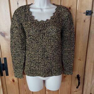 Gold and black sweater handmade Margaret Irish Crocheted Treasures, Inc